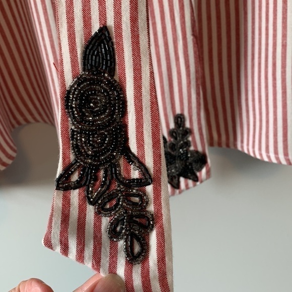 Velvet Heart  Retro 80s Ebroidered Neck Tie Button Down Shirt Size Large NWT - Picture 8 of 16